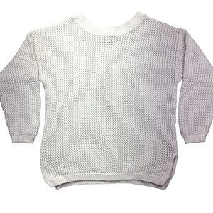 Partners Mervyns Women Size Large Chunky Knit Sweater White Vintage Crewneck USA